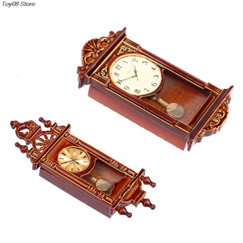 1:12 Dollhouse Miniature Wall Clock Play Doll House Miniaturas Home Decor Accessories Toy Pretend Play Furniture Toy