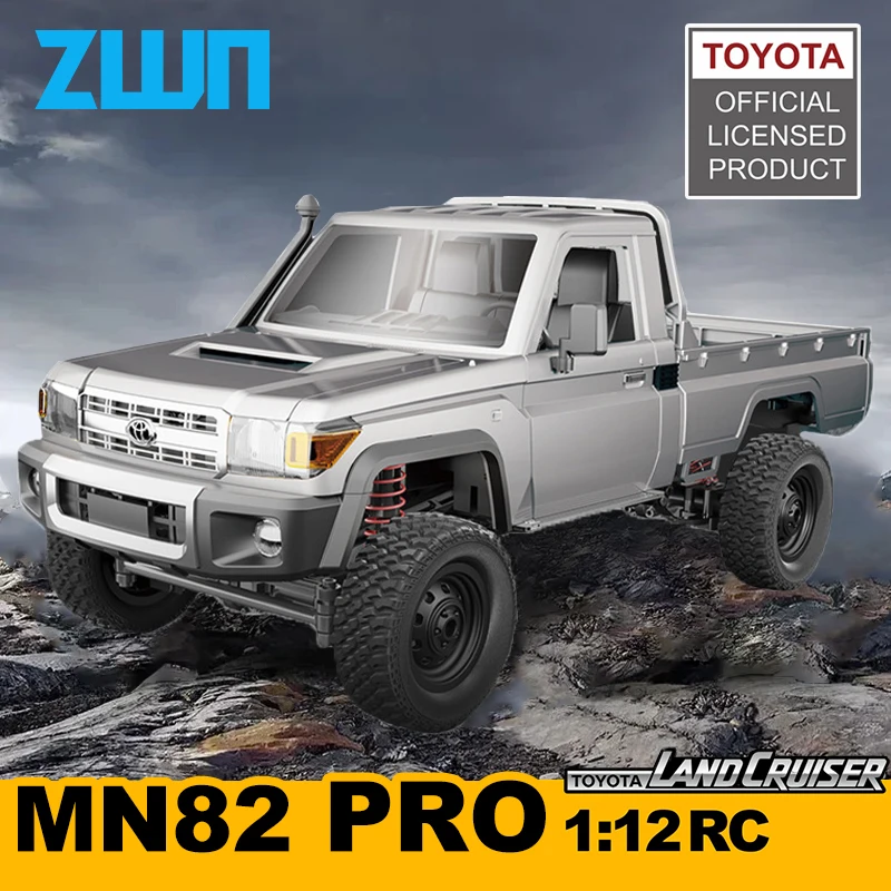 1:12 Full Scale RC CAR MN82 Upgraded MN82 PRO Controllable Headlights 2.4G 4WD Off-Road Car Pick Up Truck Toy for Kids