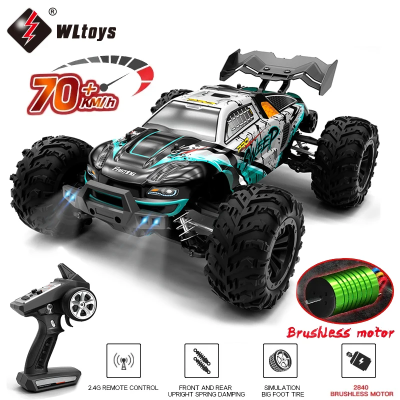 1:16 70KM/H 4WD RC Car With LED Remote Control Cars High Speed Drift Monster 4×4 Truck