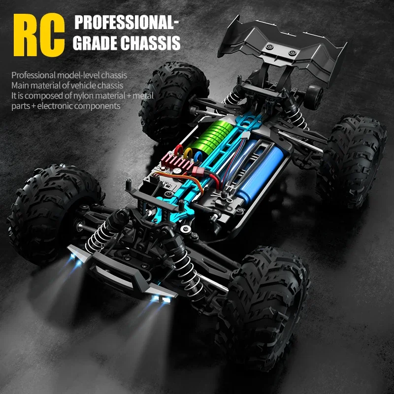 1:16 70KM/H 4WD RC Car With LED Remote Control Cars High Speed Drift Monster 4×4 Truck