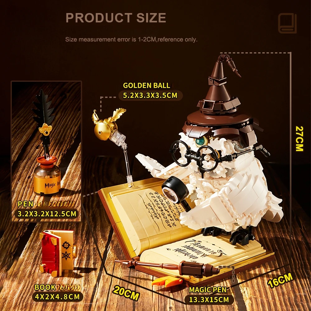 1162pcs Magical World Owl Doctor Magic Book and Lights Building Blocks Bricks Animal Bird Models Boys Assembly Toys Kid 1162pcs Magical World Owl Doctor Magic Book and Lights Building Blocks Bricks Animal Bird Models Boys Assembly Toys Kid