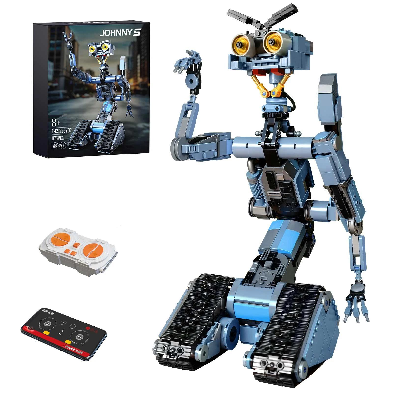 1176 Pieces Johnny 5 Robot Building Blocks Set with Remote Control – Rechargeable,Gift for Halloween & Chirstmas