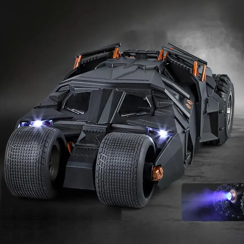 1:18 Batmobile Tumbler Alloy Metal Car Diecast Toy Vehicle Car Model Sound & Light Slide Spray Truck Toys For Kids