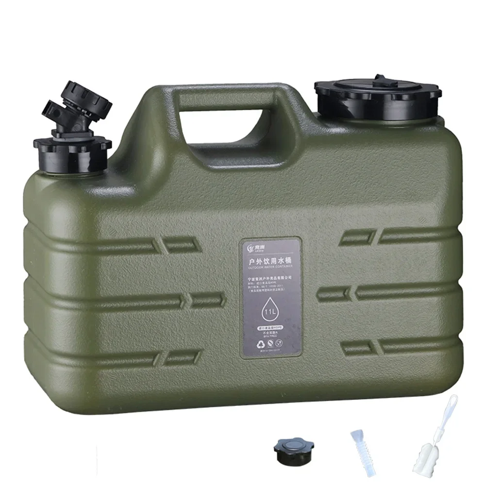11L Water Bucket Large Capacity Portable Drinking Water Canister with Detachable Faucet No Leakage for Outdoor Travel