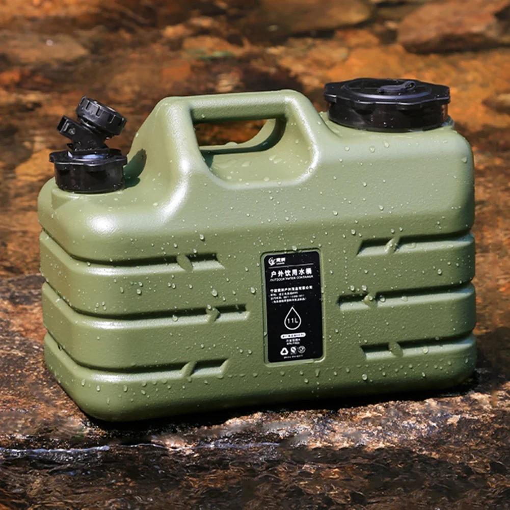 11L Water Bucket Large Capacity Portable Drinking Water Canister with Detachable Faucet No Leakage for Outdoor Travel