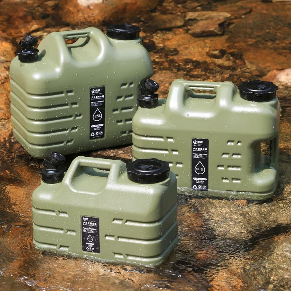 11L Water Bucket Large Capacity Portable Drinking Water Canister with Detachable Faucet No Leakage for Outdoor Travel