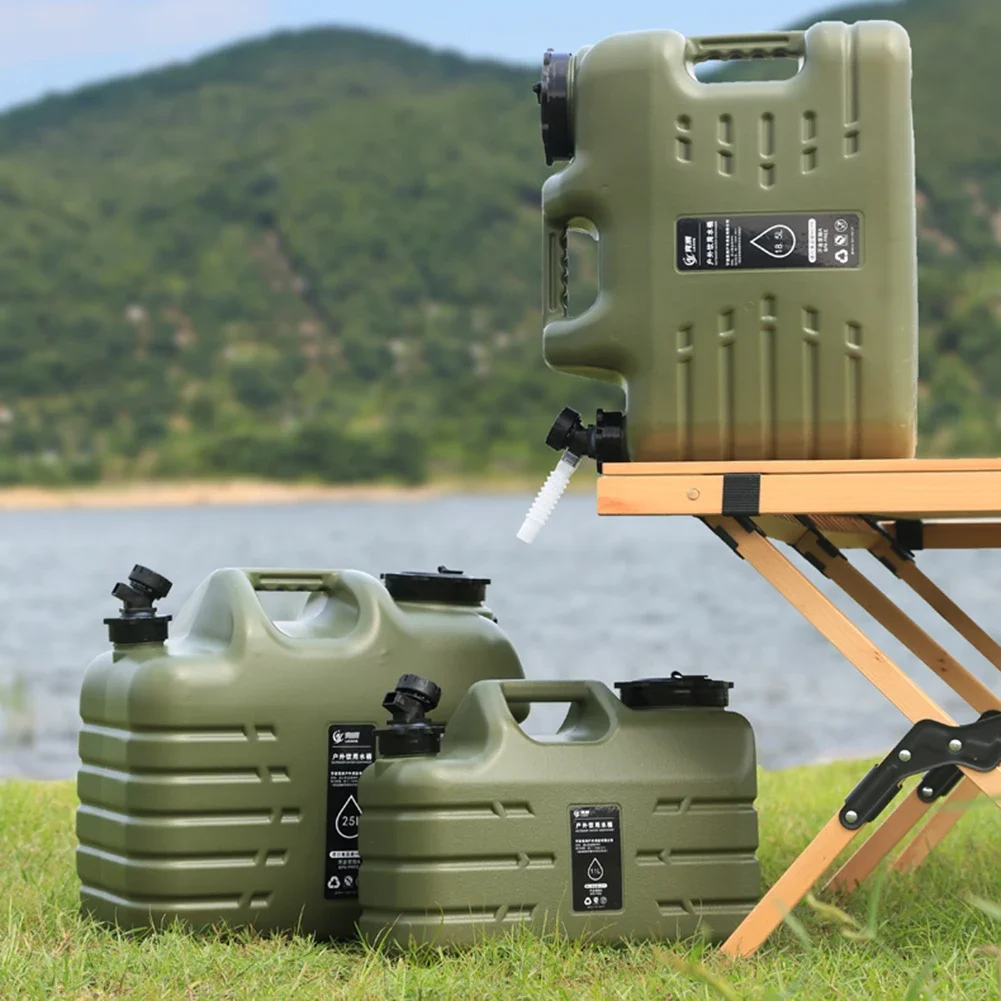 11L Water Bucket Large Capacity Portable Drinking Water Canister with Detachable Faucet No Leakage for Outdoor Travel