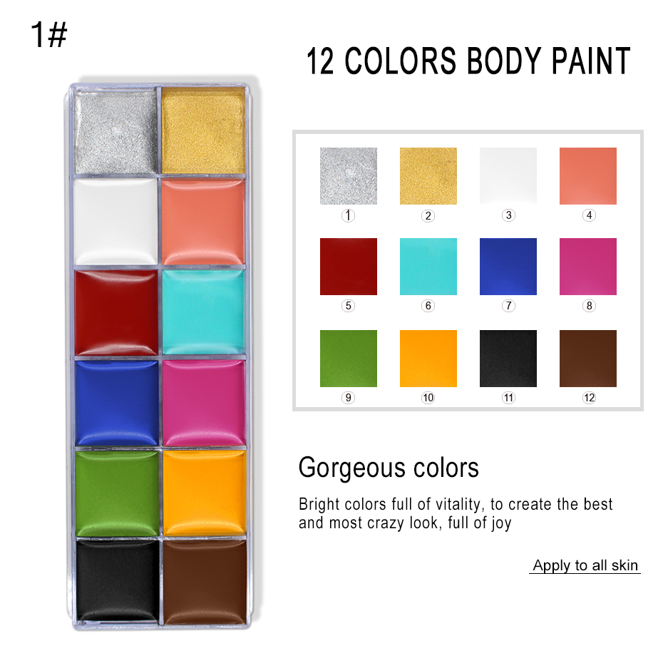 12 Colors Oil Face Paint Pallete 12 Colors Oil Face Paint Pallete