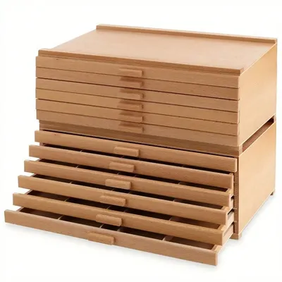 12-Drawer Wooden Storage Box for Art Pastels, Pencils, Brushes and Tools 12-Drawer Wooden Storage Box for Art Pastels, Pencils, Brushes and Tools