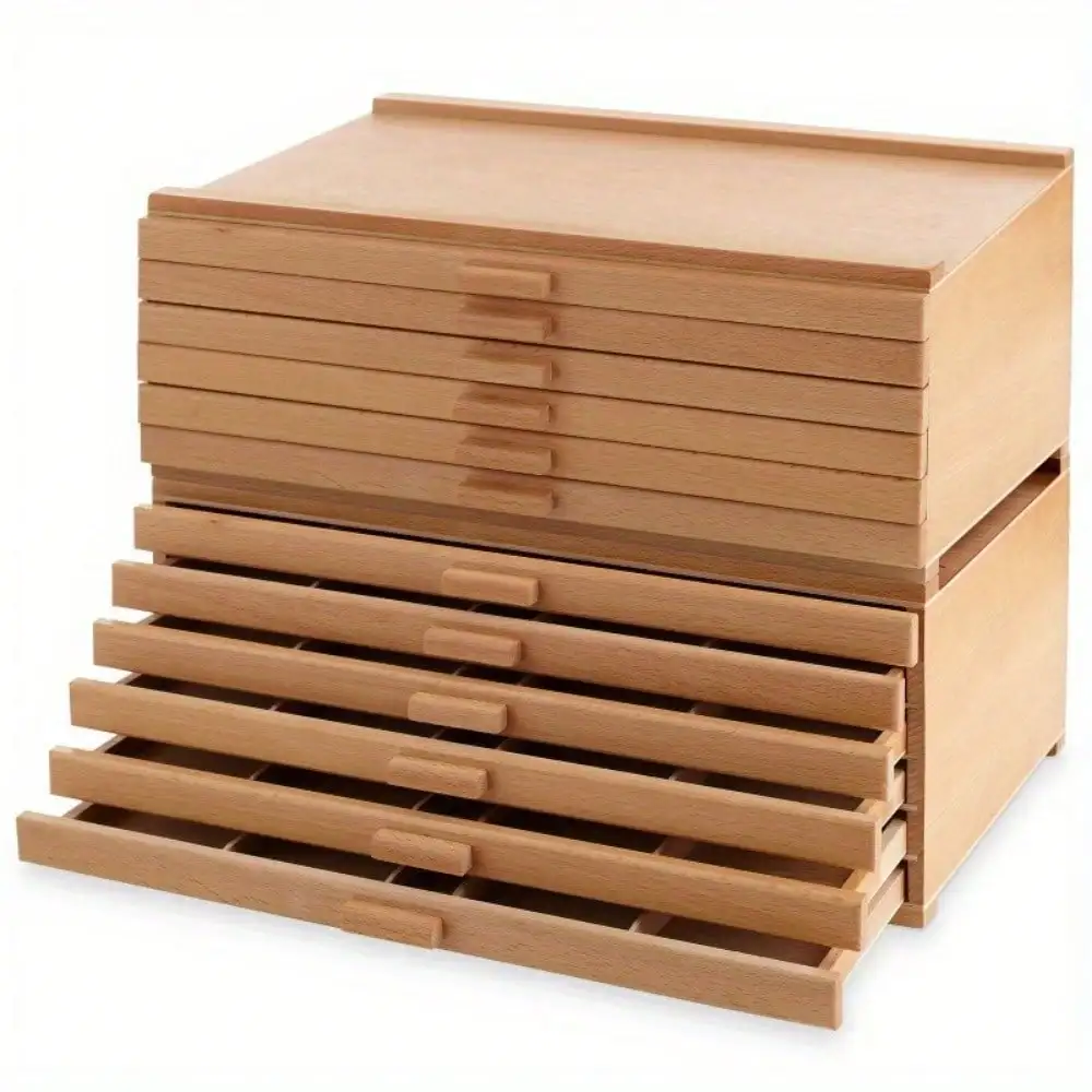 12-Drawer Wooden Storage Box for Art Pastels, Pencils, Brushes and Tools 12-Drawer Wooden Storage Box for Art Pastels, Pencils, Brushes and Tools