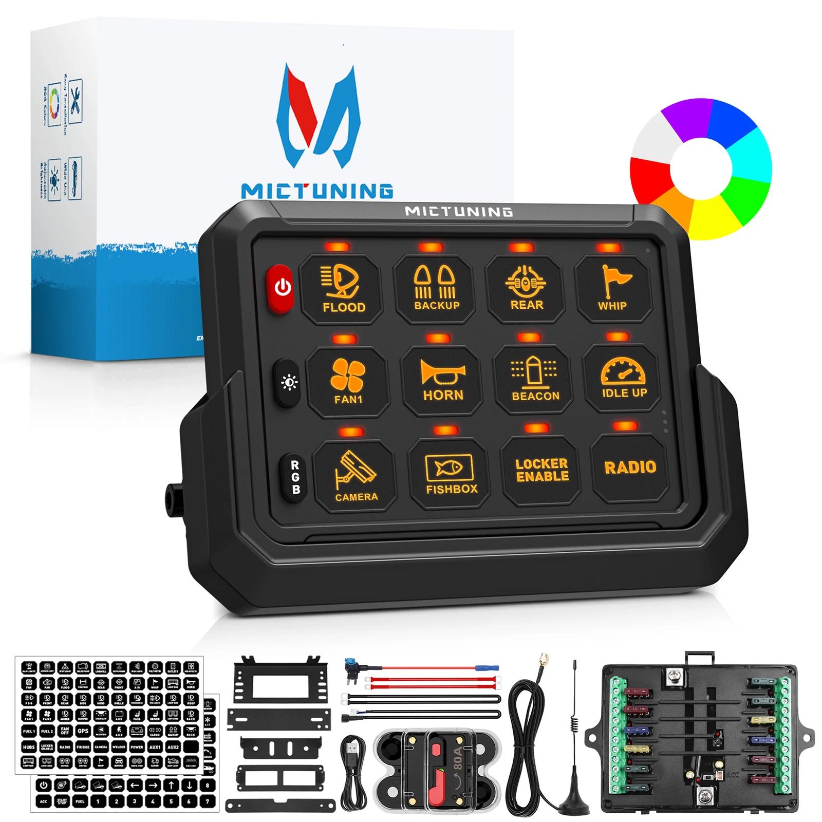 12 Gang Universal Switch Panel Wireless Cordless Adjustable RGB Colors Brightness Multifunction Toggle Momentary Strobe