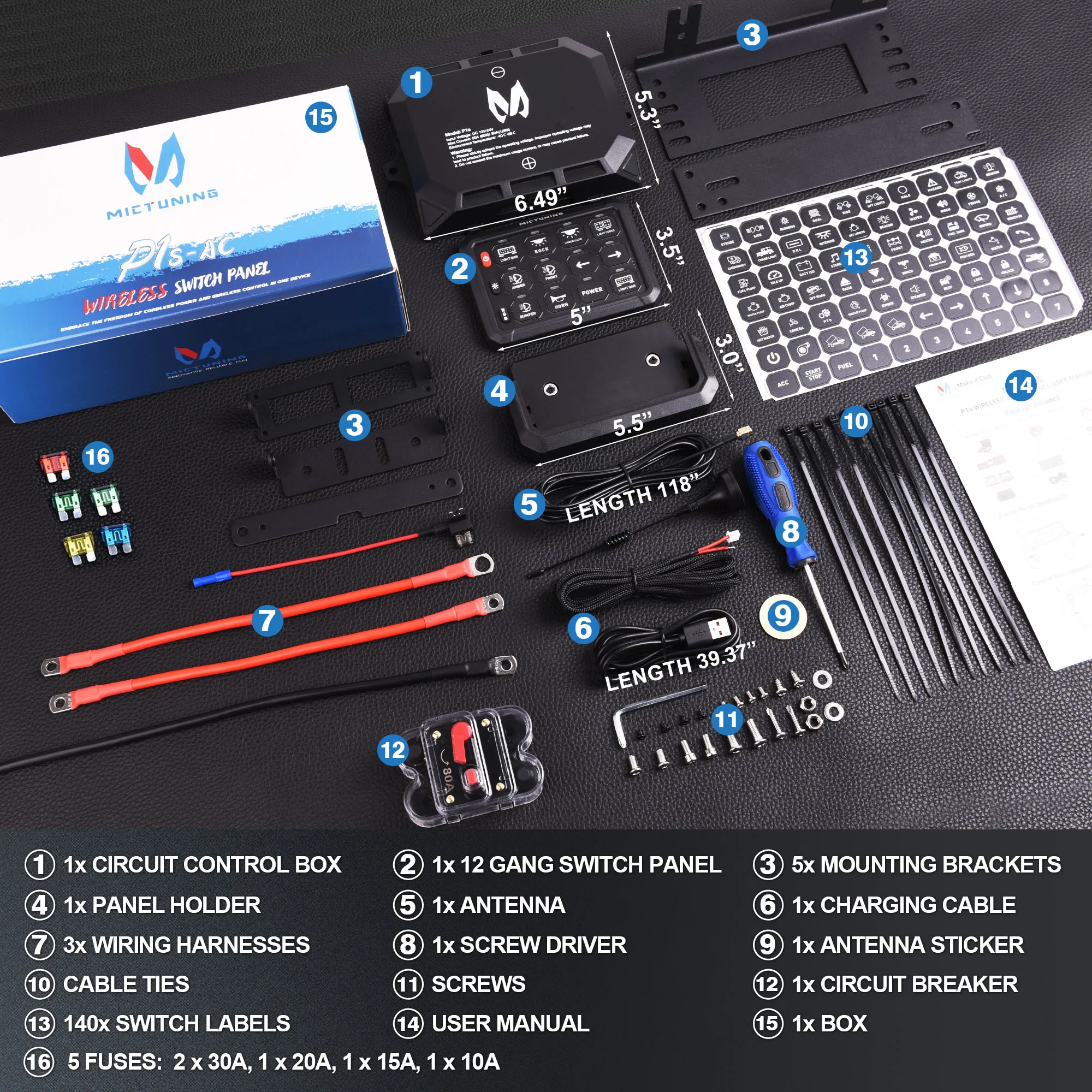 12 Gang Universal Switch Panel Wireless Cordless Adjustable RGB Colors Brightness Multifunction Toggle Momentary Strobe 12 Gang Universal Switch Panel Wireless Cordless Adjustable RGB Colors Brightness Multifunction Toggle Momentary Strobe