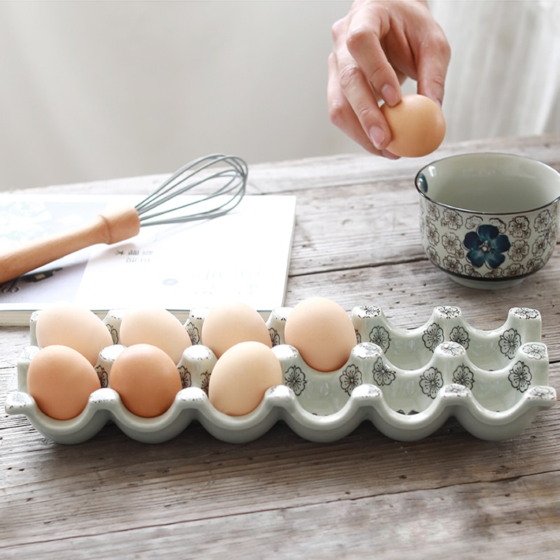 12 Grid Ceramic Egg Tray