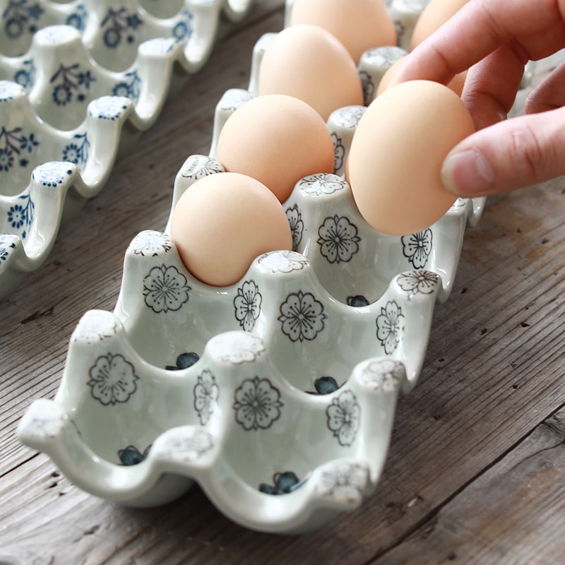12 Grid Ceramic Egg Tray