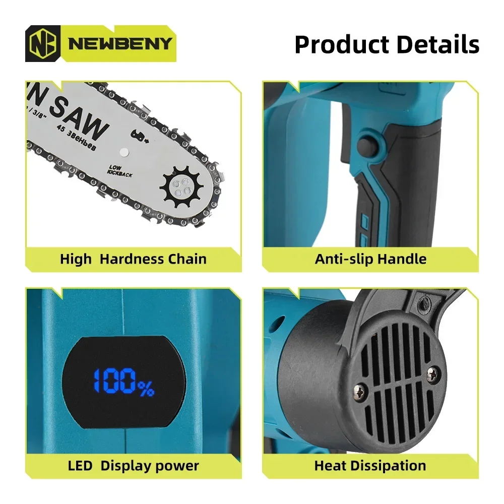 12 Inch Brushless Electric Saw 18000RPM Cordless Portable Garden Woodworking Cutting Tool Machine For Makita 18V Battery