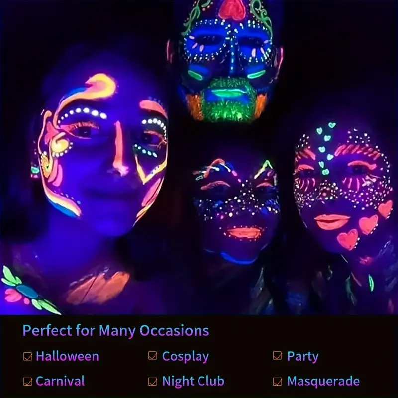 12 Pieces UV Neon Face Painting, Glow in the Dark Under UV Lights Face Painting Crayon SticksMardi Gras Party Halloween 12 Pieces UV Neon Face Painting, Glow in the Dark Under UV Lights Face Painting Crayon SticksMardi Gras Party Halloween