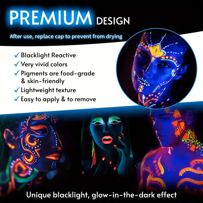 12 Pieces UV Neon Face Painting, Glow in the Dark Under UV Lights Face Painting Crayon SticksMardi Gras Party Halloween 12 Pieces UV Neon Face Painting, Glow in the Dark Under UV Lights Face Painting Crayon SticksMardi Gras Party Halloween