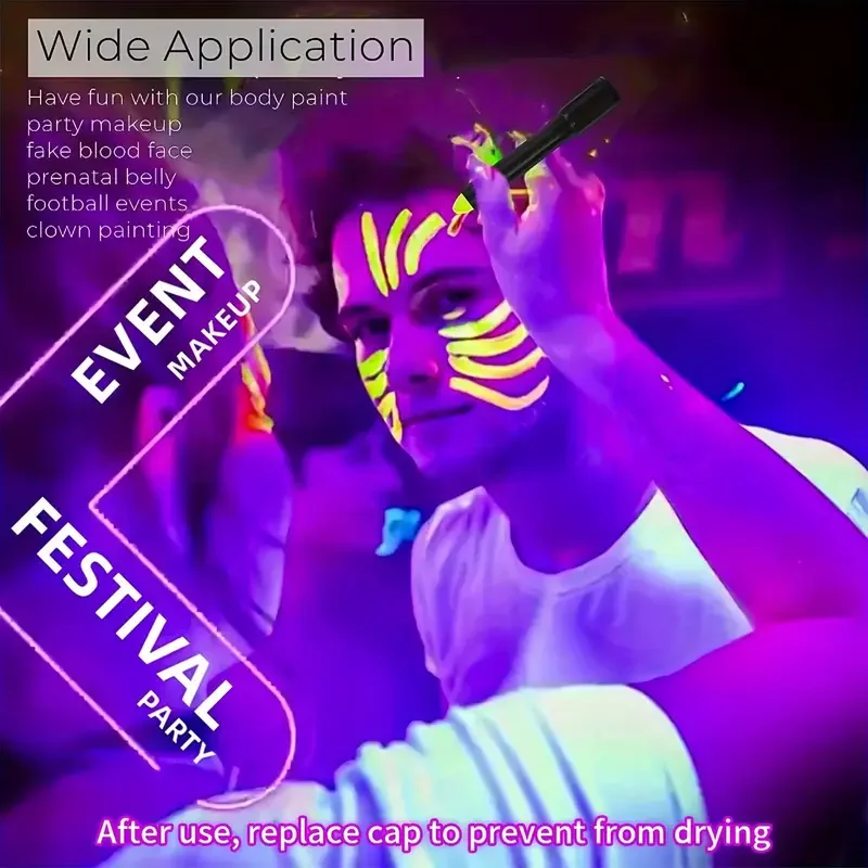 12 Pieces UV Neon Face Painting, Glow in the Dark Under UV Lights Face Painting Crayon SticksMardi Gras Party Halloween 12 Pieces UV Neon Face Painting, Glow in the Dark Under UV Lights Face Painting Crayon SticksMardi Gras Party Halloween