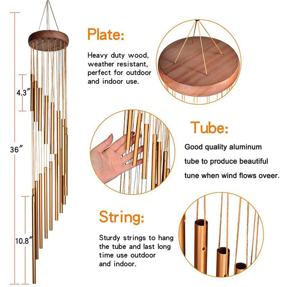 12 Tubes Wind Chimes Pendant Aluminum Tube Metal Pipe Wind Chimes Bells Balcony Outdoor Yard Garden Home Decoration 12 Tubes Wind Chimes Pendant Aluminum Tube Metal Pipe Wind Chimes Bells Balcony Outdoor Yard Garden Home Decoration