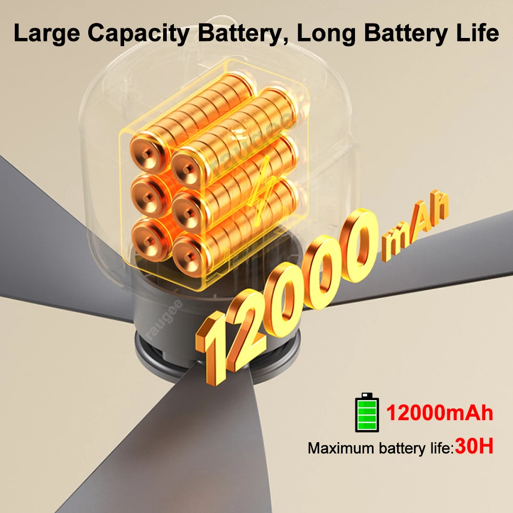 12000mAh Portable Ceiling Fans Outdoor Camping Fan Tent Air Circulator Cooler Rechargeable Electric Fan Remote Control 12000mAh Portable Ceiling Fans Outdoor Camping Fan Tent Air Circulator Cooler Rechargeable Electric Fan Remote Control