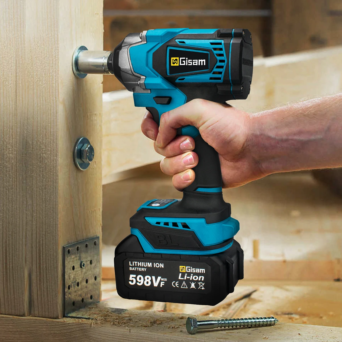 1200N.M Torque Brushless Electric Impact Wrench 1/2 Inch Cordless Electric Wrench Screwdriver Power Tools 1200N.M Torque Brushless Electric Impact Wrench 1/2 Inch Cordless Electric Wrench Screwdriver Power Tools