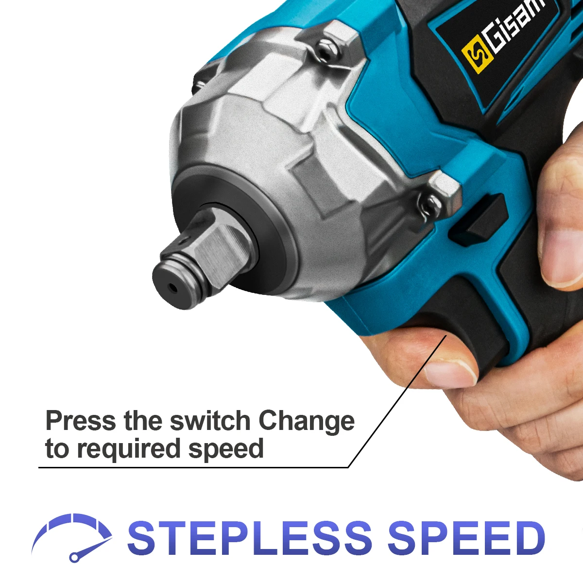 1200N.M Torque Brushless Electric Impact Wrench 1/2 Inch Cordless Electric Wrench Screwdriver Power Tools 1200N.M Torque Brushless Electric Impact Wrench 1/2 Inch Cordless Electric Wrench Screwdriver Power Tools