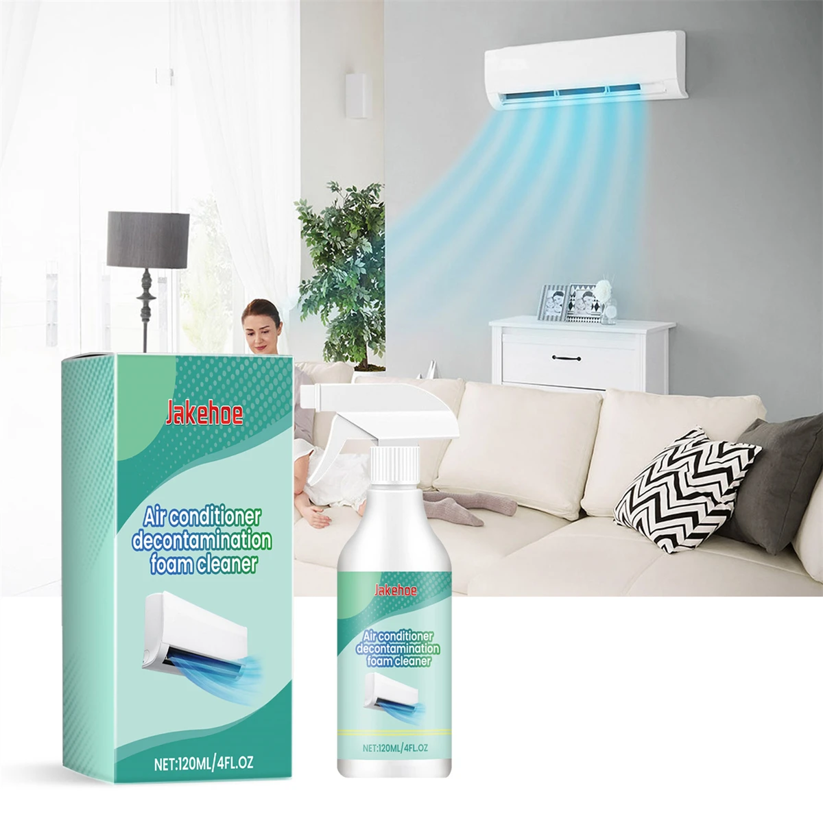 120ML Air Conditioner Foaming Cleaner Spray Deodorizer Professional Household Outside Machine Cleaning Foam Spray