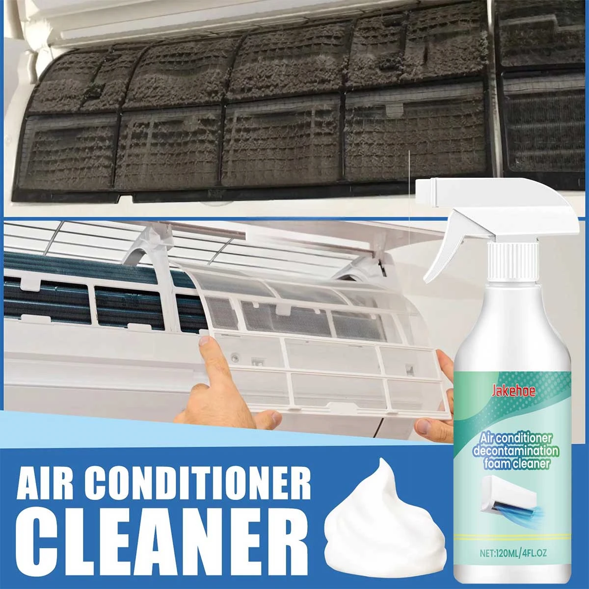 120ML Air Conditioner Foaming Cleaner Spray Deodorizer Professional Household Outside Machine Cleaning Foam Spray 120ML Air Conditioner Foaming Cleaner Spray Deodorizer Professional Household Outside Machine Cleaning Foam Spray