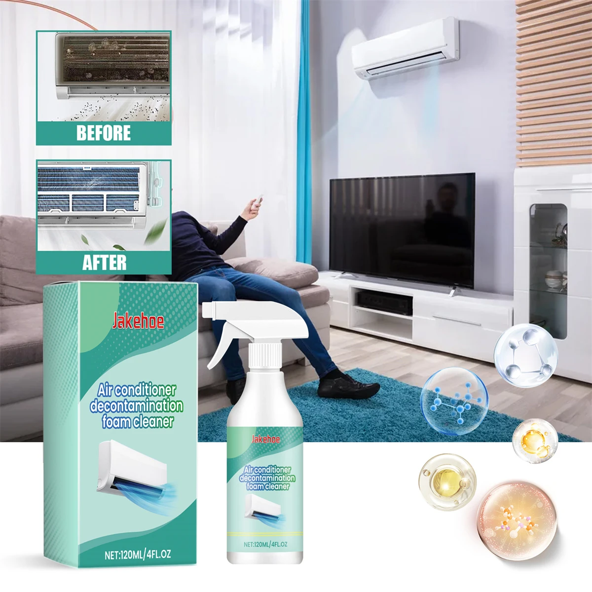 120ML Air Conditioner Foaming Cleaner Spray Deodorizer Professional Household Outside Machine Cleaning Foam Spray 120ML Air Conditioner Foaming Cleaner Spray Deodorizer Professional Household Outside Machine Cleaning Foam Spray