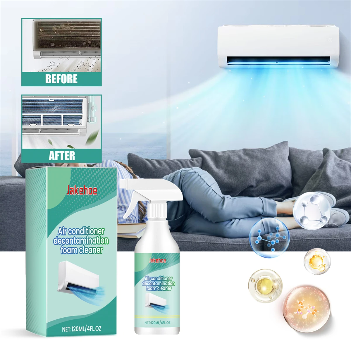 120ML Air Conditioner Foaming Cleaner Spray Deodorizer Professional Household Outside Machine Cleaning Foam Spray 120ML Air Conditioner Foaming Cleaner Spray Deodorizer Professional Household Outside Machine Cleaning Foam Spray
