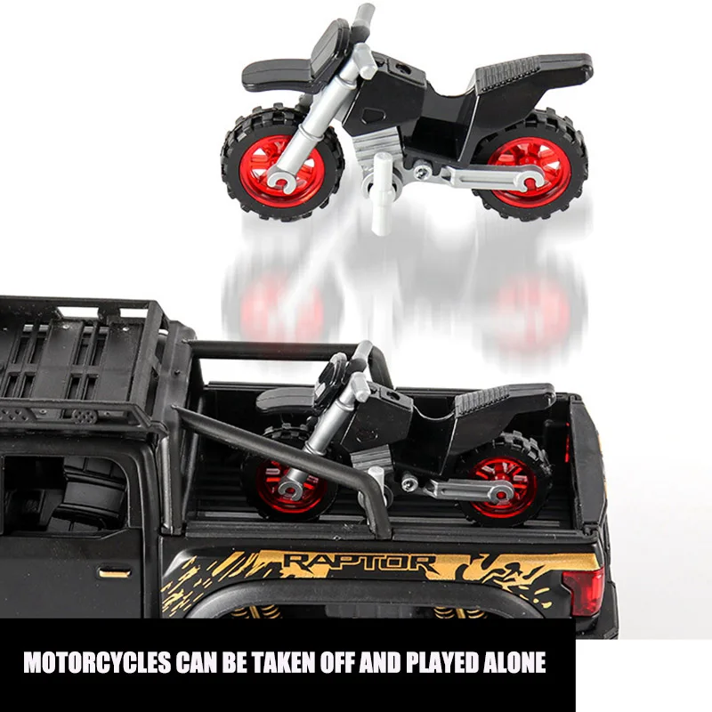 1:24 Scale Technical RAPTOR Alloy Car Model Diecast Car Off-road Vehicle Toys For Boys Birthday Gift Kids Toys Car