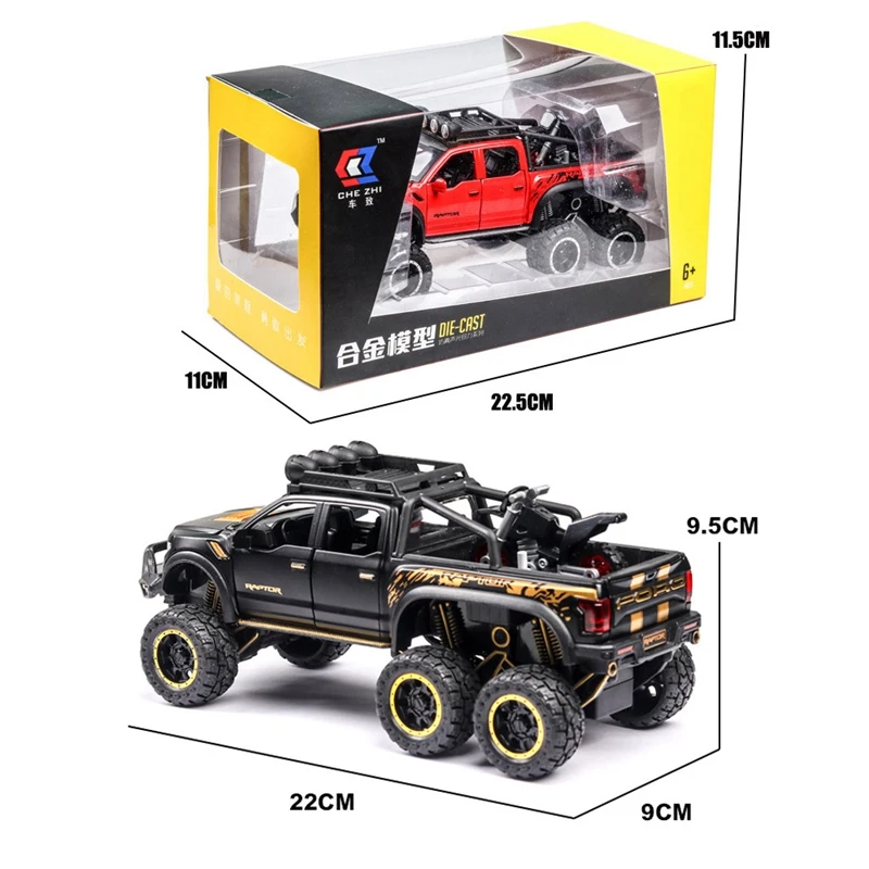 1:24 Scale Technical RAPTOR Alloy Car Model Diecast Car Off-road Vehicle Toys For Boys Birthday Gift Kids Toys Car