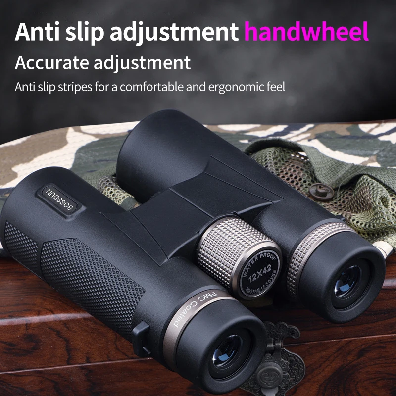 12×42 Professional Binoculars ED Lens BAK4 Prism Waterproof Metal Telescope Outdoor Bird watching Camping Traveling