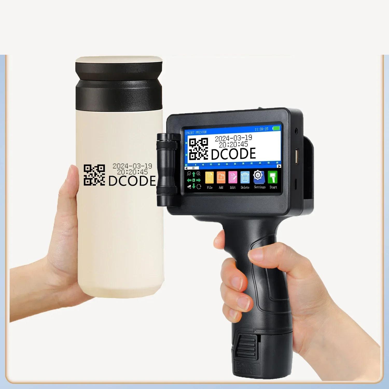12.7mm Portable Printers Handheld Inkjet Printer Text QR Barcode Batch Number Logo Image Date Printing Machine 12.7mm Portable Printers Handheld Inkjet Printer Text QR Barcode Batch Number Logo Image Date Printing Machine