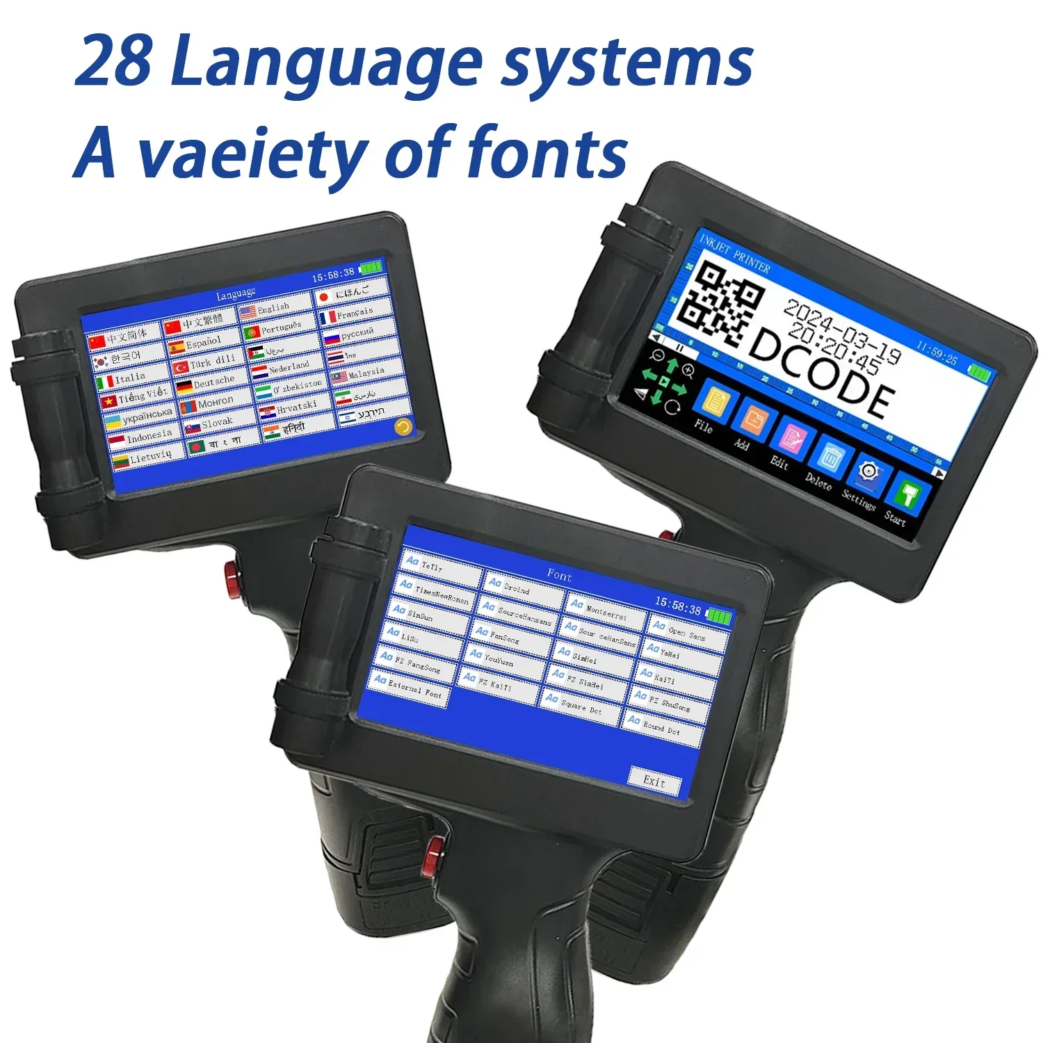 12.7mm Portable Printers Handheld Inkjet Printer Text QR Barcode Batch Number Logo Image Date Printing Machine 12.7mm Portable Printers Handheld Inkjet Printer Text QR Barcode Batch Number Logo Image Date Printing Machine