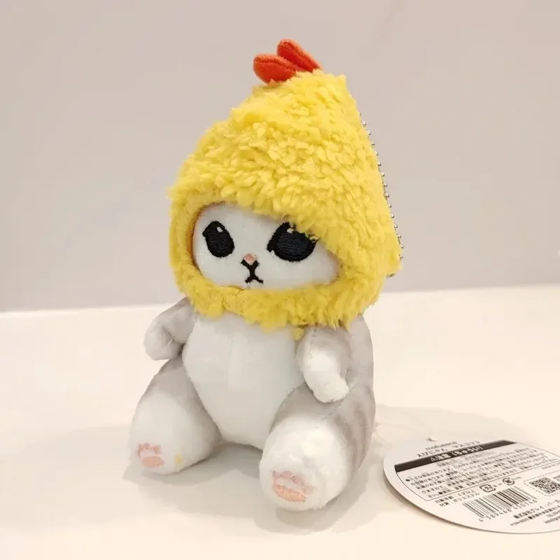12cm Cartoon Cute Shark Cat Fried Shrimp Cat Plush Doll Pendant Charm Package Pendant