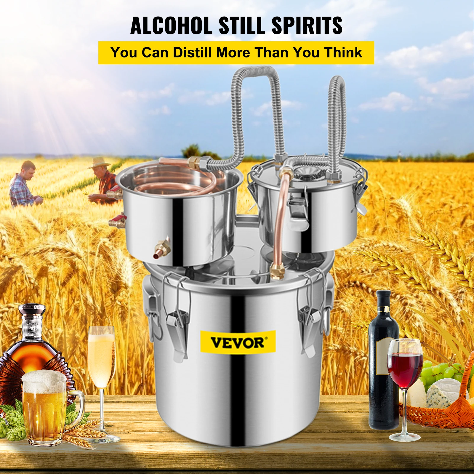 12L 20L 30L Alcohol Distiller Machine Beer Brewing Equipment DIY Wine Moonshine Apparatus Dispenser Kit for Home