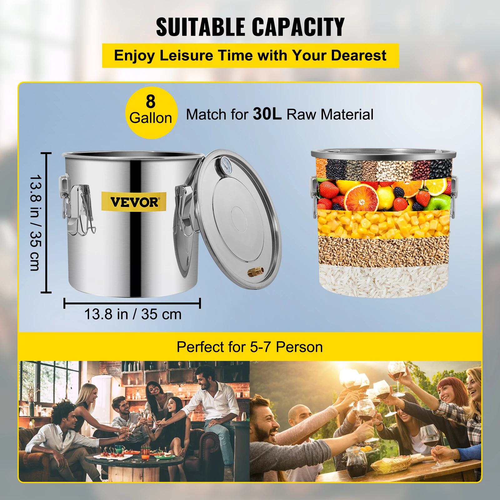 12L 20L 30L Alcohol Distiller Machine Beer Brewing Equipment DIY Wine Moonshine Apparatus Dispenser Kit for Home