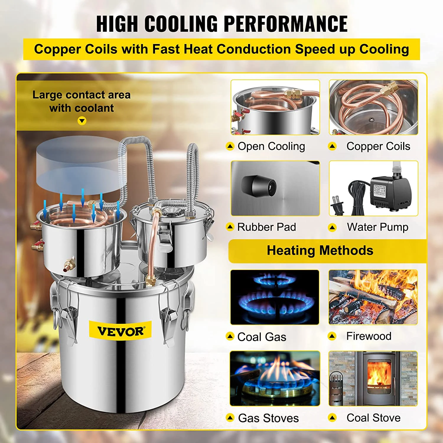 12L 20L 30L Alcohol Distiller Machine Beer Brewing Equipment DIY Wine Moonshine Apparatus Dispenser Kit for Home