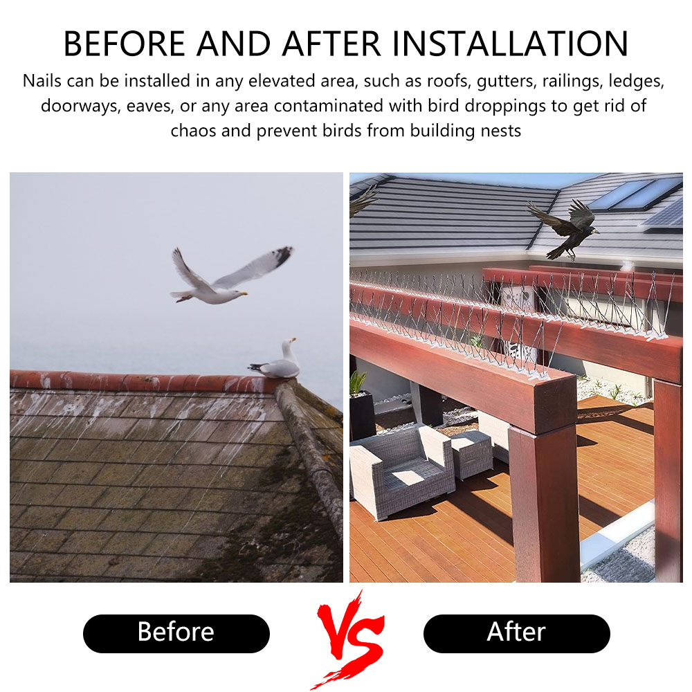 12Pcs Pigeon Spikes and Bird Repeller Deterrent Anti Bird Pigeon Repellent Stainless Steel Anti Pigeon Spikes Bird