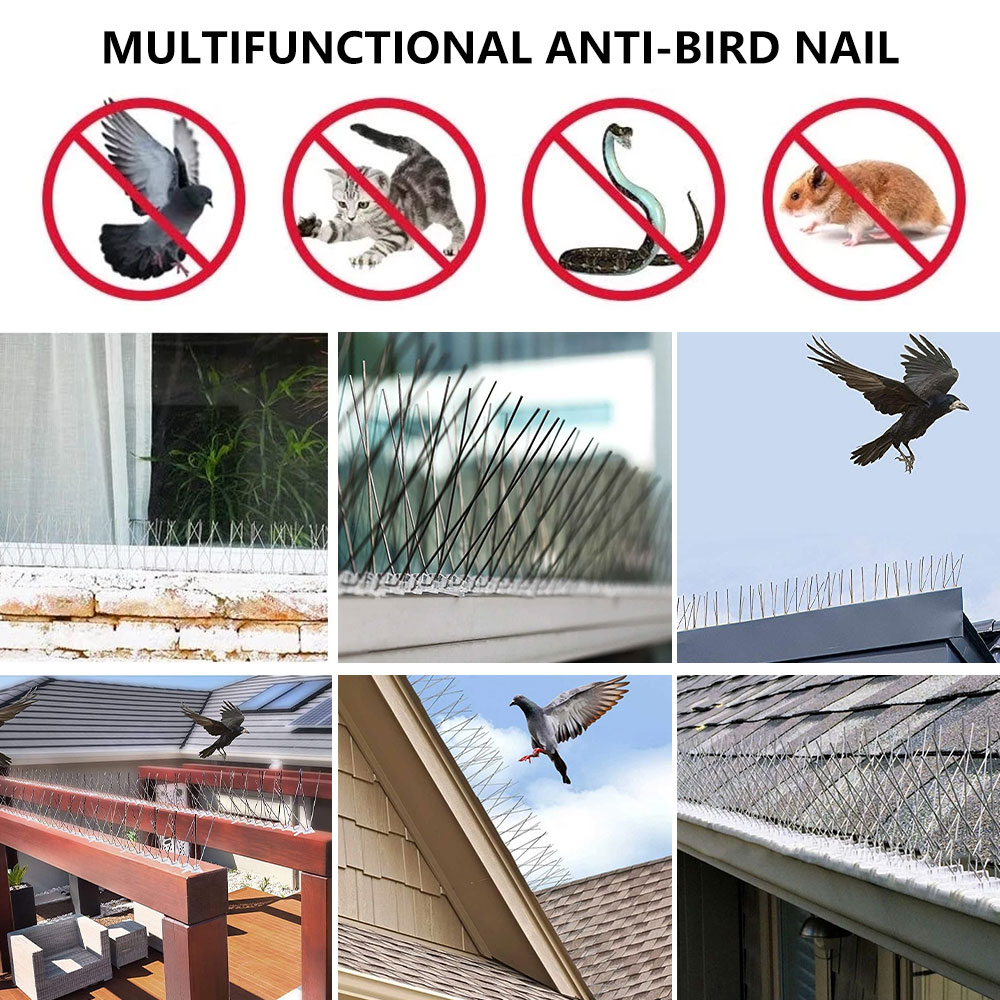 12Pcs Pigeon Spikes and Bird Repeller Deterrent Anti Bird Pigeon Repellent Stainless Steel Anti Pigeon Spikes Bird