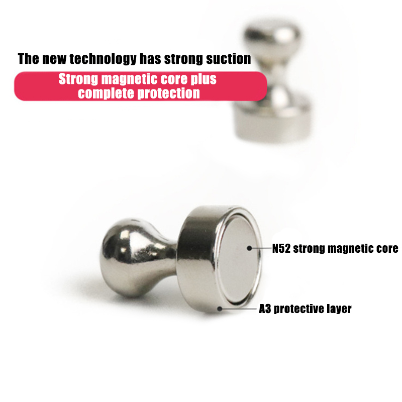 12pcs Super Strong Neodymium Magnetic Pushpins Sucker Thumbtack Durable Steel Magnet Push Pin for Refrigerator