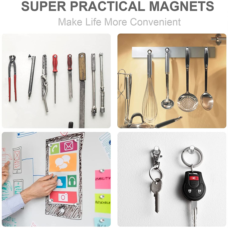 12pcs Super Strong Neodymium Magnetic Pushpins Sucker Thumbtack Durable Steel Magnet Push Pin for Refrigerator