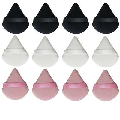 12Pcs Triangle Powder Puff Mini Face Makeup Sponge Cosmetics Soft Cotton Face Powder Puff Washable Velvet Makeup Puff 12Pcs Triangle Powder Puff Mini Face Makeup Sponge Cosmetics Soft Cotton Face Powder Puff Washable Velvet Makeup Puff