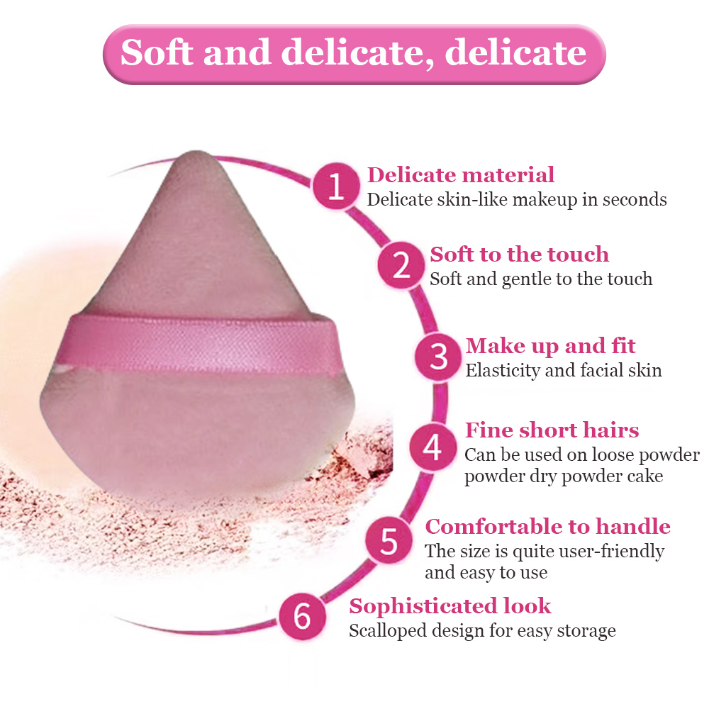 12Pcs Triangle Powder Puff Mini Face Makeup Sponge Cosmetics Soft Cotton Face Powder Puff Washable Velvet Makeup Puff 12Pcs Triangle Powder Puff Mini Face Makeup Sponge Cosmetics Soft Cotton Face Powder Puff Washable Velvet Makeup Puff