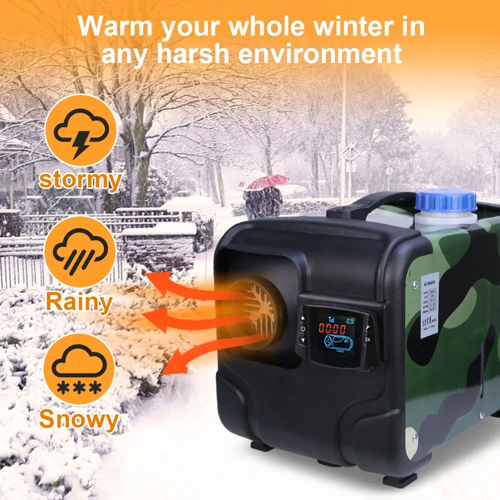 12V 24V 8000W Car Heater Air Diesel Heater Aluminum Shell Air Parking Heater Warmer Wireless LCD Remote Control Engine
