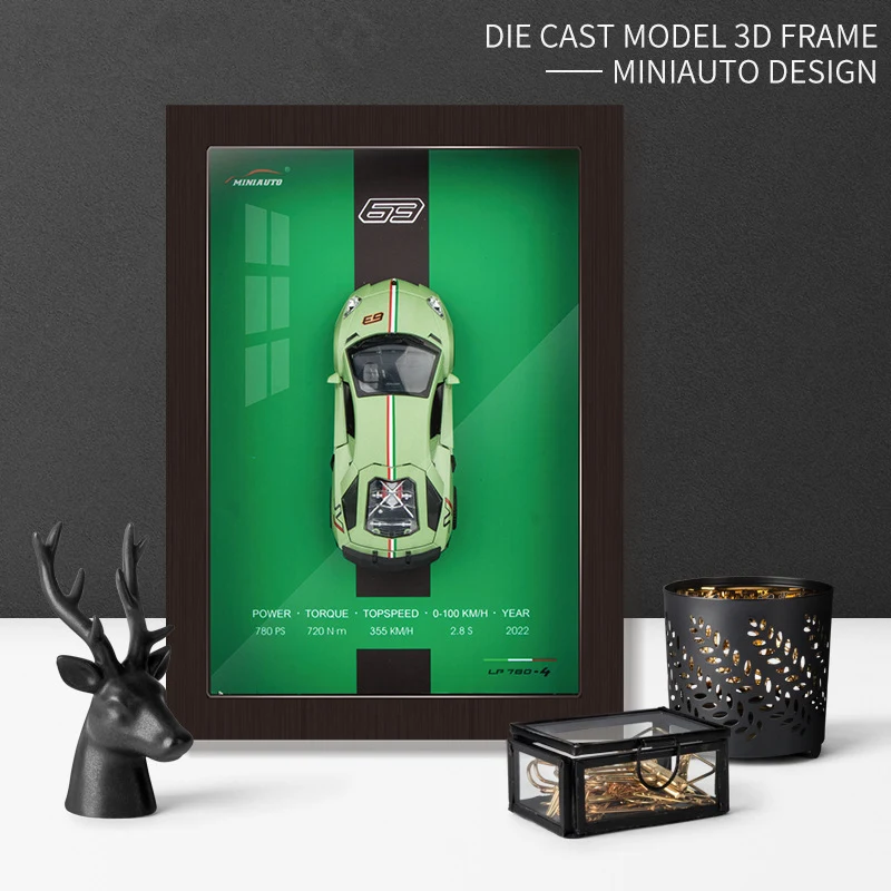 1:32 Photo Frame Version Alloy Metal Sports Car Model Simulation 3D Racing Car Hanging Painting Collection Kids Gifts 1:32 Photo Frame Version Alloy Metal Sports Car Model Simulation 3D Racing Car Hanging Painting Collection Kids Gifts