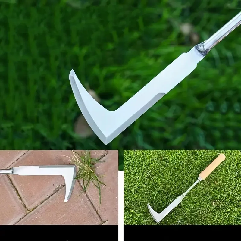13.5inch L-shaped Stainless Steel Gap Weeding Tool Garden Hand Tool, For Clearing Weeds On Yard, Patio, Driveway