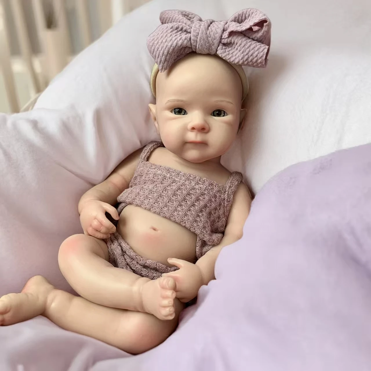 13Inch Waterproof Bettie Bebe Reborn Silicone Girl Doll With 2 Sets Outfits Handmade Paint Skin Soft Touch Newborn