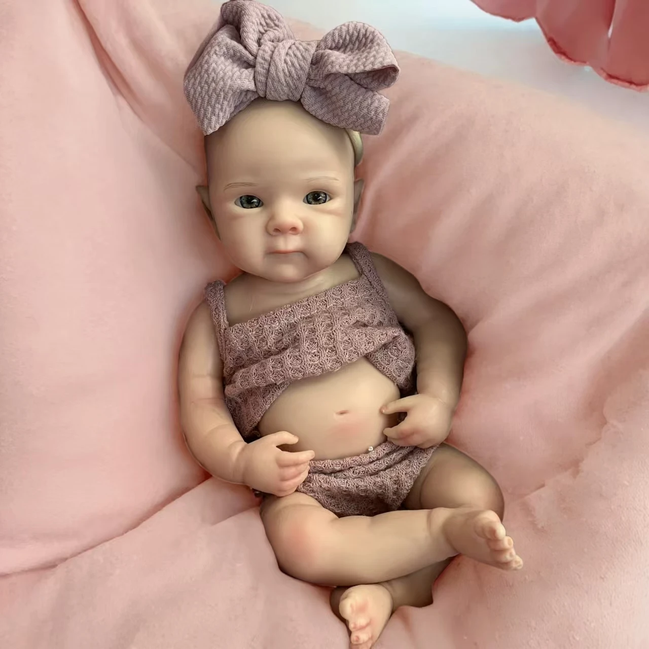 13Inch Waterproof Bettie Bebe Reborn Silicone Girl Doll With 2 Sets Outfits Handmade Paint Skin Soft Touch Newborn